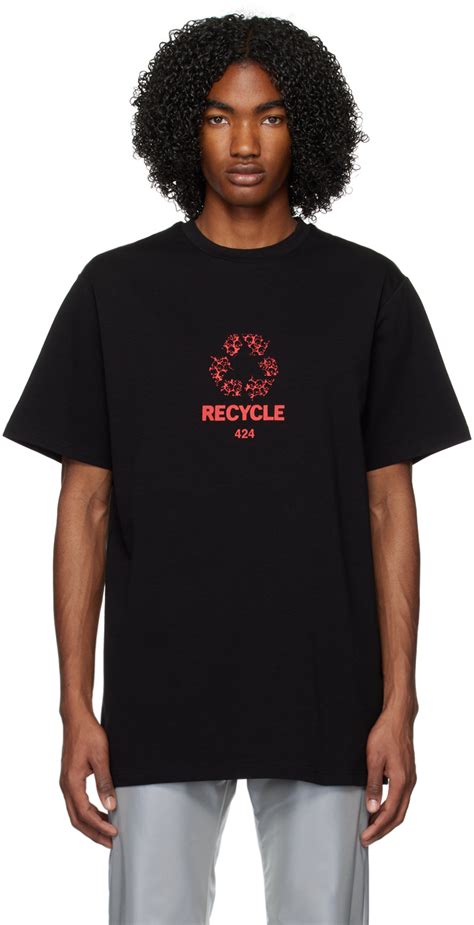424 Black Graphic T Shirt 424