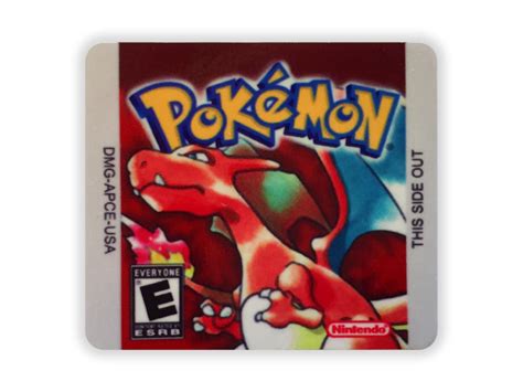Pokemon Red Blue Gold Silver Version Set Of Label Sticker Etsy