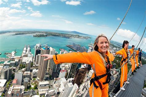 Visit the auckland sky tower and take in iconic landmarks and volcanoes from your 360° viewpoint. Auckland Sky Tower Skywalk Experience | Backpacker Deals