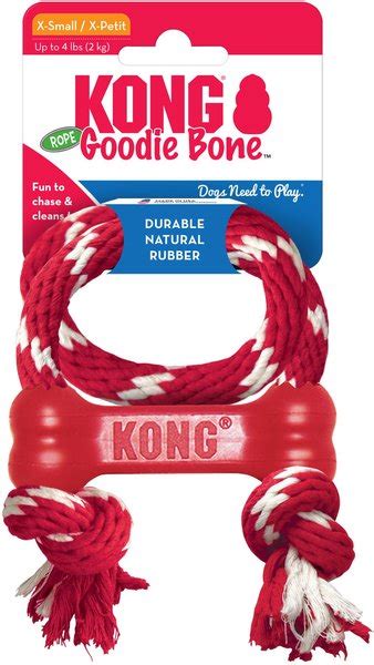 Kong Goodie Bone And Rope Dog Toy X Small Chewy Canada