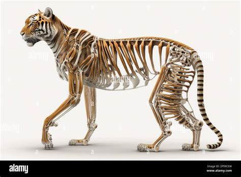 Tiger Anatomy Skeleton Isolated On White Background Stock Photo Alamy
