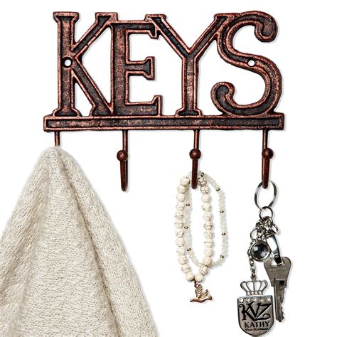 It's so easy to make, just cut it, and glue/sew it around the edge, add the hardware to finish! Key Holder - Keys - Wall Mounted Key Hook - Rustic Western Cast Iron Key Hanger - Decorative Key ...