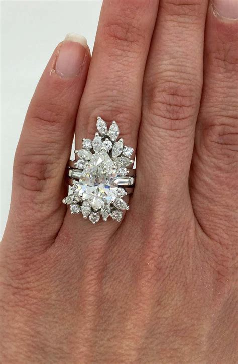 Pear Shaped Diamond Engagement Ring With Custom Diamond Wrap Pear