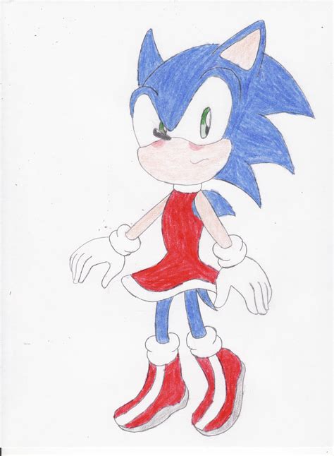 Sonic Wearing Amys Dress By Bluespeedsfan92 On Deviantart