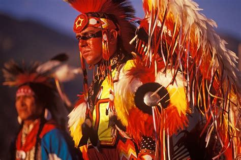 Native American Traditional Pow Wow Dancers At Taos Pueblo Pow Wow