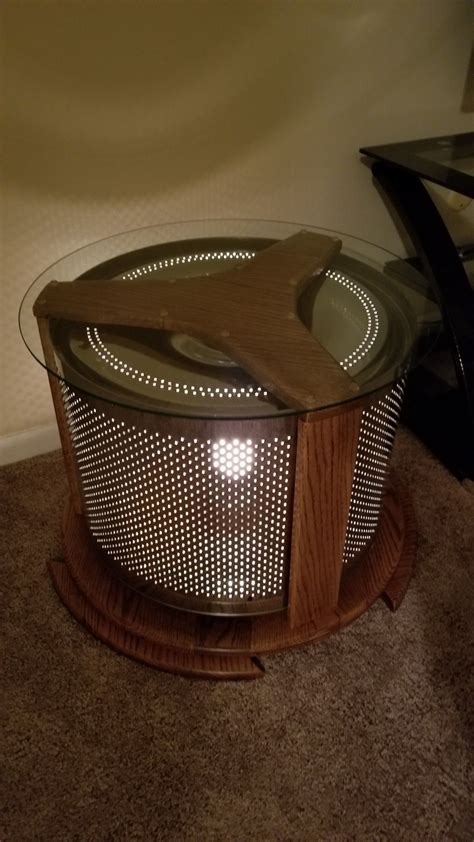 Washing machine drum table should always look refreshing, unique and elegant, as that is where you would sit for a fresh cup of coffee and feel rejuvenated. Washing Machine Drum End Table (With images) | Washing ...