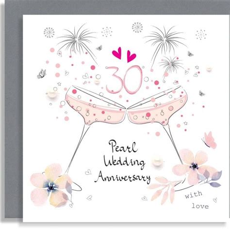 Pearl Wedding Anniversary Cards With Love 30th Anniversary Cards
