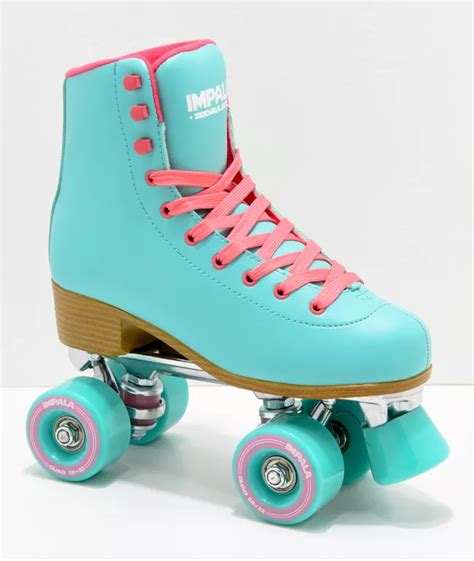 Impala Wavy Check Blue And Pink Roller Skates