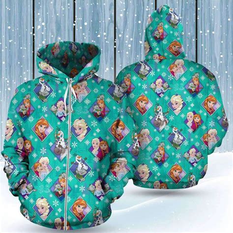 Frozen Princesses Elsa Anna 3d Printed Hoodiezipper Hoodie