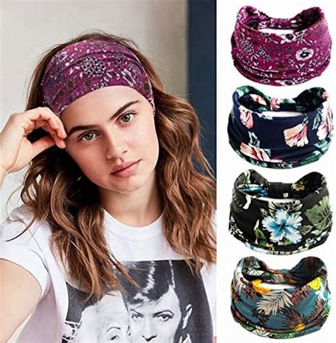 Proberos Wide Headbands For Women Boho Bandeau Head Bands Workout