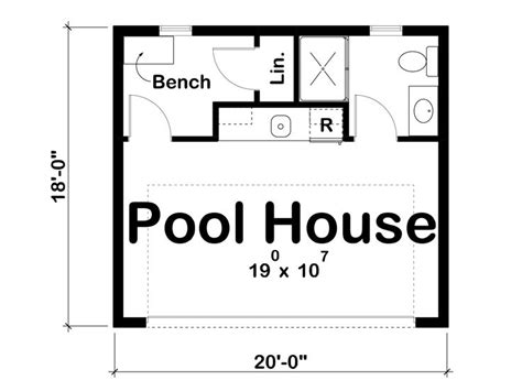 Pool House Plans Pool House With Full Bath 050p 0005 At