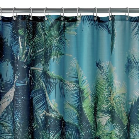 Argos Home Palm Trees Shower Curtain Blue And Green 6045959 Argos