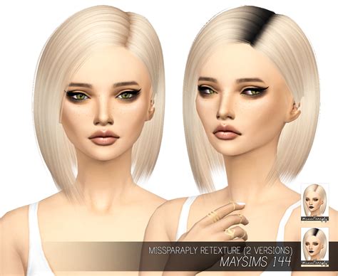 Sims 4 Hairs Miss Paraply Maysims 144 Hair Retextured