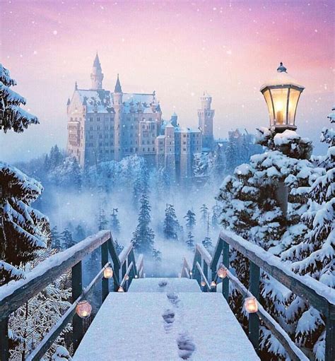 Winter Neuschwanstein Castle Winter Scenery Germany Castles