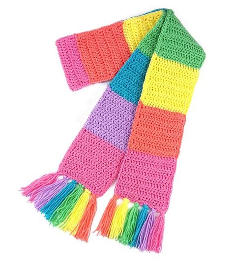 Pastel Rainbow Scarf Rainbow Scarf Crochet Scarf Womens Rainbow Scarf