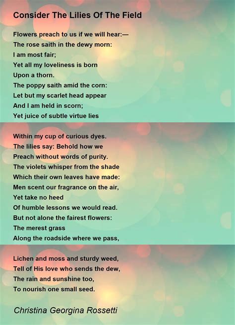 lilies   field poem  christina georgina rossetti