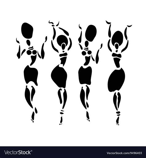 African Dancers Silhouette