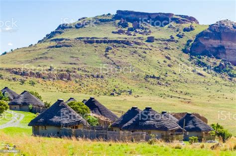 Basotho Cultural Village In Drakensberg Mountains Stock Photo