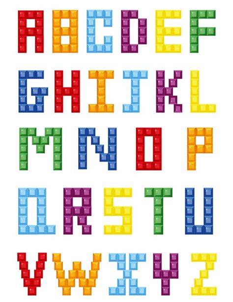 This stencil is suitable for home personal and light usage. Colorful Crystal Block Alphabet | Free Vector Graphics ...