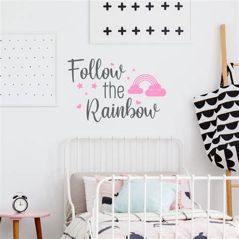 Follow The Rainbow Nursery Wall Sticker Uk