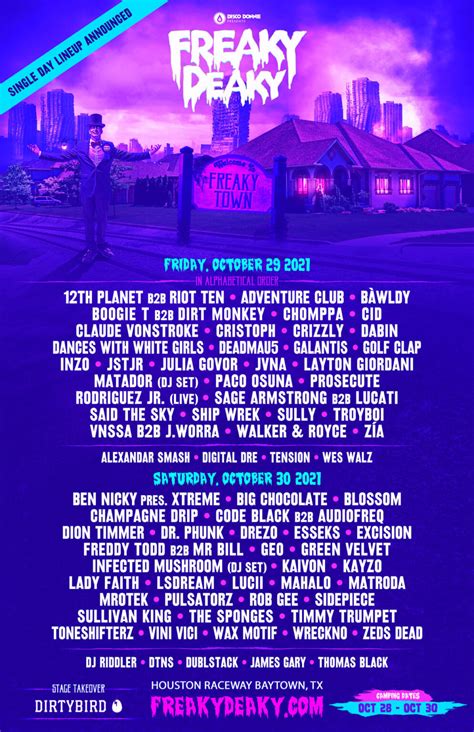 Freaky Deaky Announces Daily Artist Lineup Single Day Tickets Now
