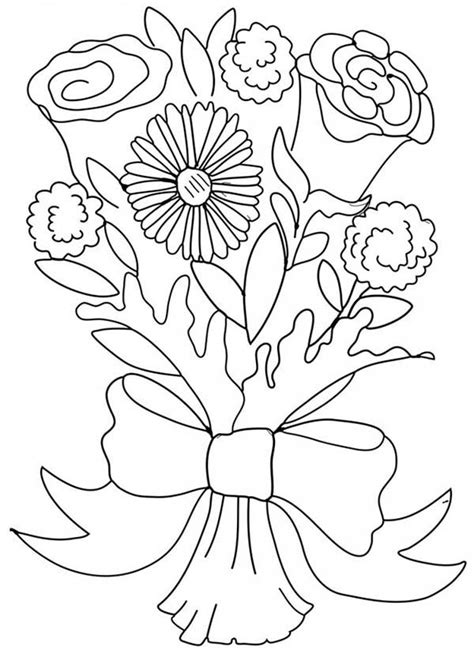 This beautiful bouquet of flowers needs to be coloured in! Carnation And Rose Flower Bouquet Coloring Page: Carnation ...