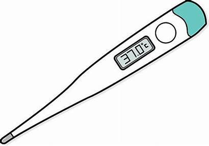 Thermometer Digital Clip Medical Vector Illustrations Temperature