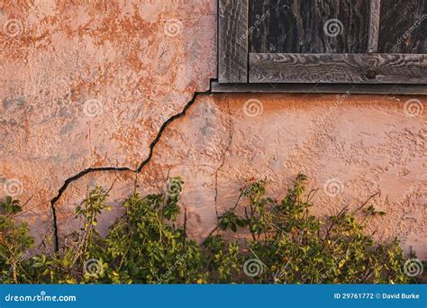 Old Stucco House Cabin With Cracked Wall Stock Photo Image Of Wall