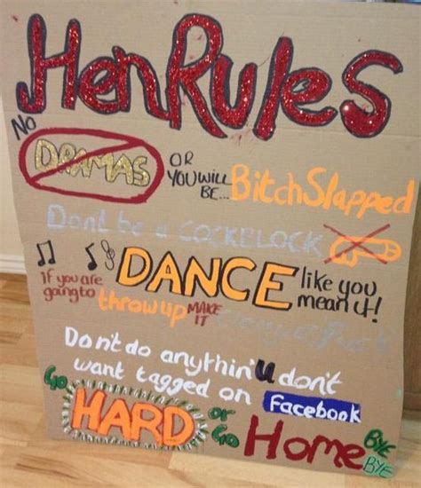 I got kicked in the face during a. Hen party rules girls night out funny stuff | Hen night ...