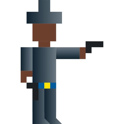 Vector Illustration Of Shooting Cowboy Pixel Art Free Svg
