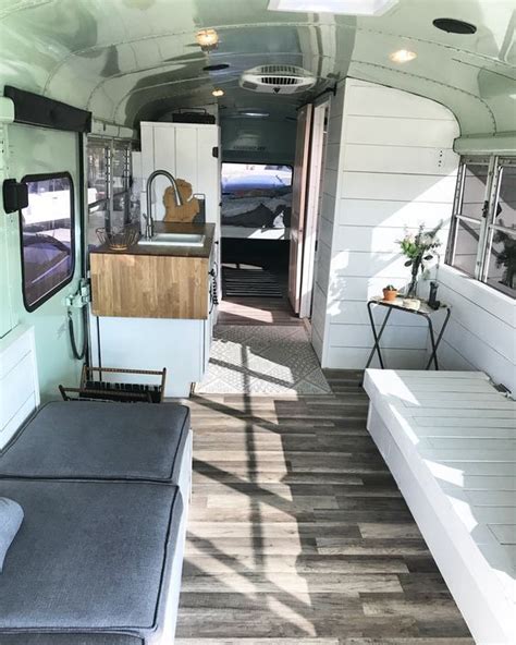 15 Inspiring Short Bus Conversions Interior Decoratoo Bus Living