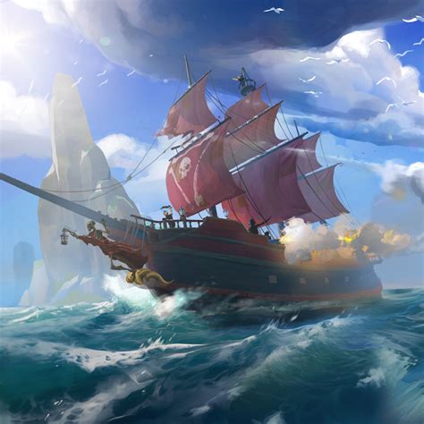 Nic727 In 2021 Fantasy Boat Pirate Ship Art Sea Of Thieves Art