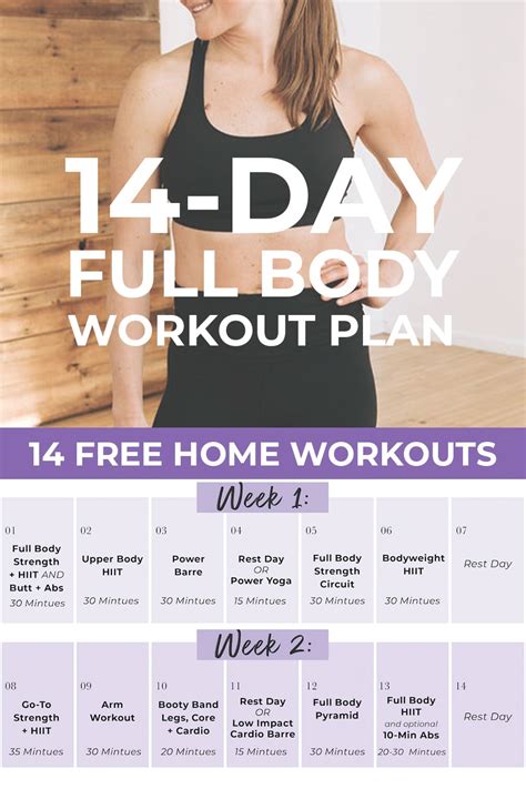 14 day workout challenge full body workout plan nourish move love