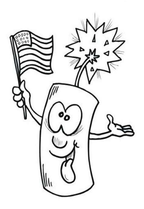 Fourth of july coloring pages. Ligh firecracker on 4th July Independence Day Coloring ...