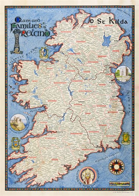 Clan Map Of Ireland 117 X 165 Genealogy Map Genealogy Ireland Map