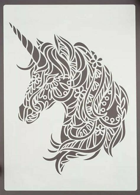 Unicorn Head Stencil Reusable Plastic A4 Template Wallcraftpainting