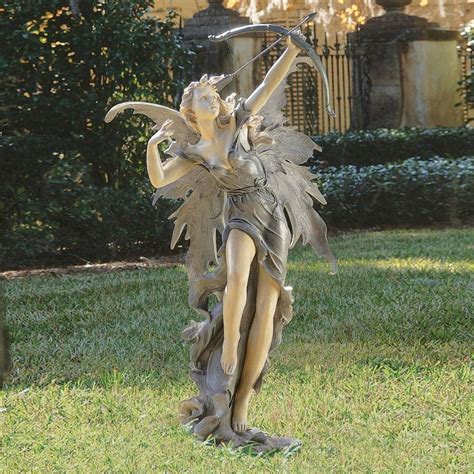 Shop Design Toscano Rhiannon The Archer Fairy 485 In Garden Statue At