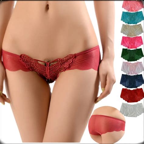 On Sale Wholesale Women Sexy Lace Under Pants Ultrathin Mesh Briefs