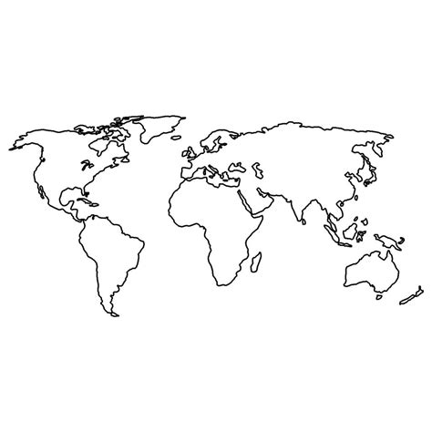 Umrisse der welkarte mit staatsgrenzen, schwarzweis. World Map - World Map Temporary Tattoo | Momentary Ink