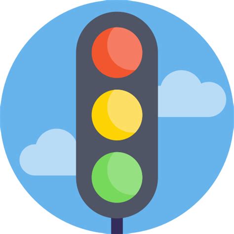 Rounded Traffic Lights Icon In Round Varieties