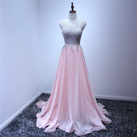 Nude Pink Long Bride Bridesmaid Dresses Custom Made Lace Preal