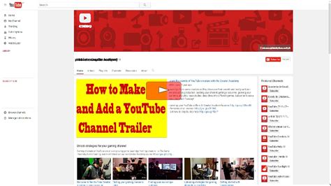 How To Make A Youtube Channel Trailer 2016 Youtube