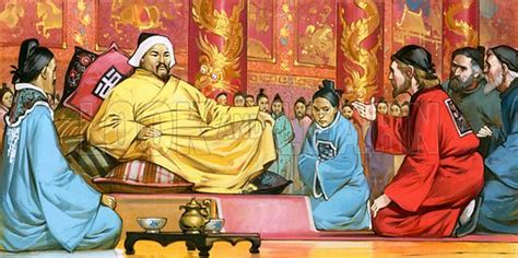 Marco Polo At The Court Of Kublai Khan Stock Image Look And Learn