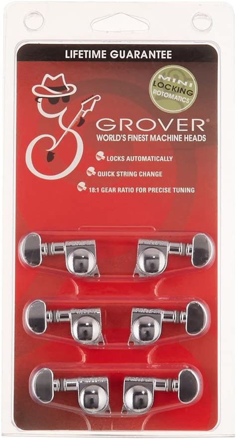 Grover 406c Rotomatic Mini 3 Per Side Self Locking Machine Heads Chrome Bigamart