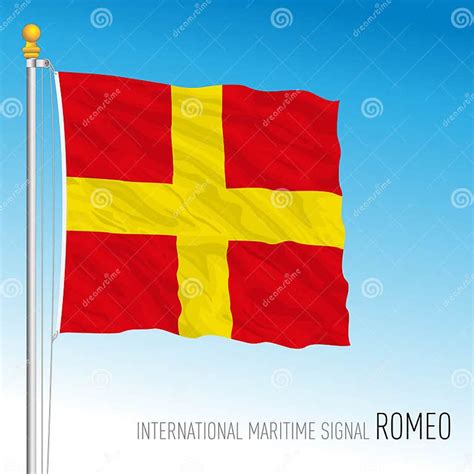 Romeo Signal International Maritime Code Flag Stock Vector