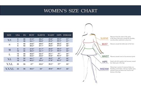 Womans Clothing Size Conversion Chart Pants Shirts