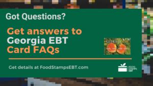 Before sharing sensitive or personal information, make sure you're on an official state website. Georgia EBT Card FAQs - Food Stamps EBT