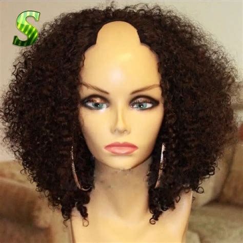 Kinky Curly U Part Wig Brazilian Human Hair U Part Wig For Black Women