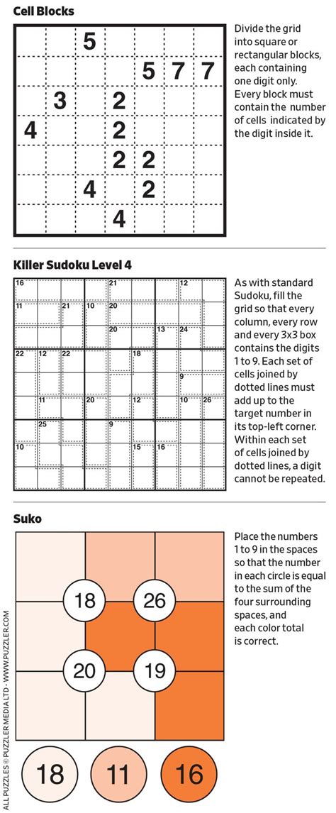 Number Puzzles Saturday July 29 Wsj