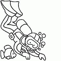 Our intrepid children are exploring the underwater world in this fun scuba diving colouring page! Scuba Diver Drawing | Free download on ClipArtMag